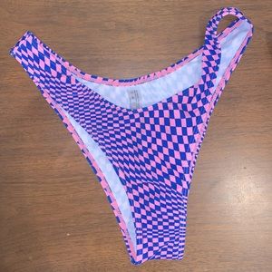 Pink/purple checkered bikini bottoms